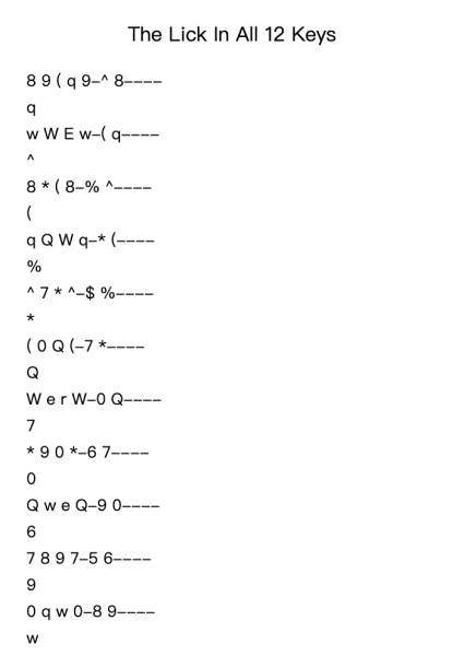 The Lick in All 12 Keys for Trombone