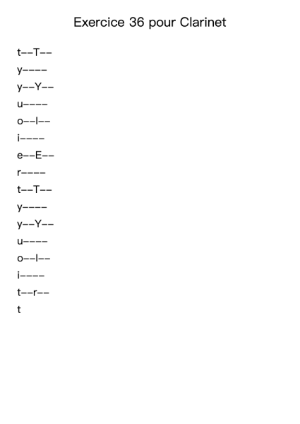 Exercice 36 pour Clarinet