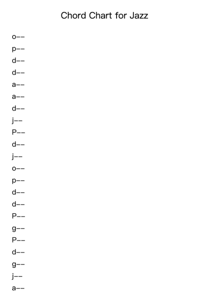 a Chord Chart for Jazz