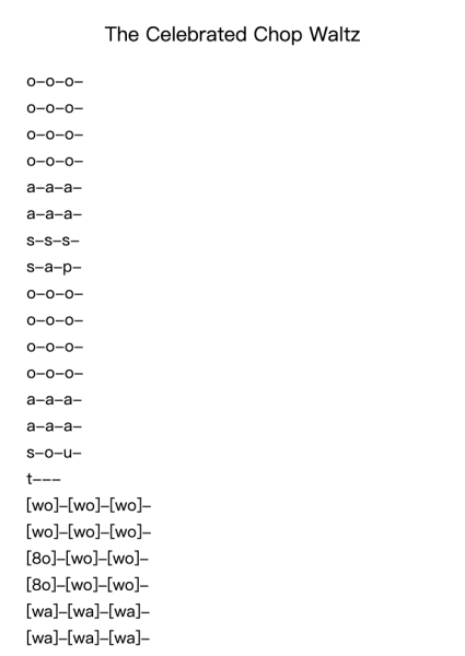 The Celebrated Chop Waltz