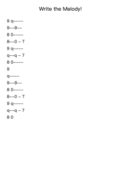 Write the Melody!