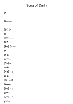 Song of Durin