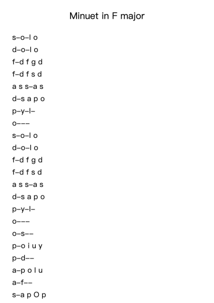 Minuet in F Major