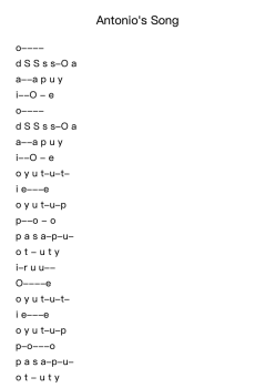 Antonio's Song