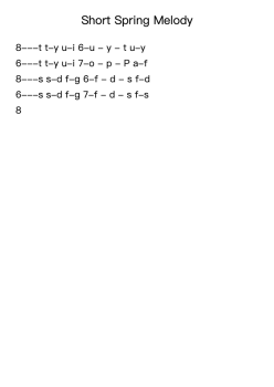 Short Spring Melody