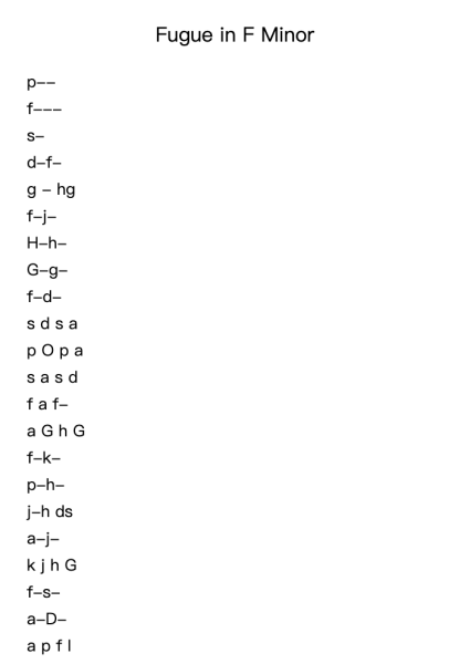Fugue in F Minor