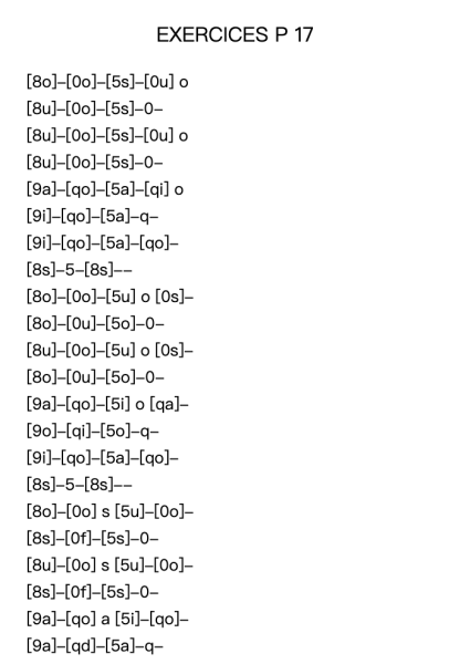 EXERCICES P 17