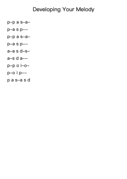 Developing Your Melody