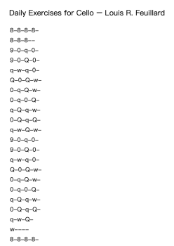 Daily Exercises for Cello, 2. Trilles 01st Position IIa. No. 01 - 09, Quarter Note
