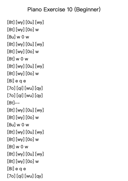 Piano Exercise 10 (Beginner)