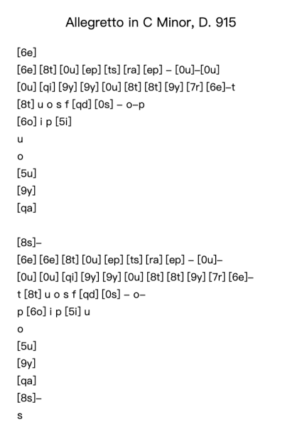 Allegretto in C Minor, D. 915