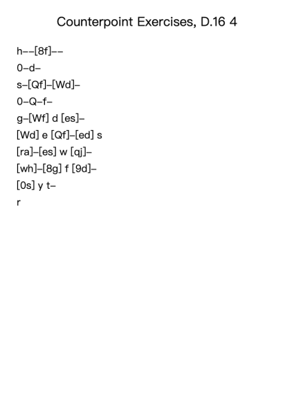 Counterpoint Exercises, D.16: No. 4