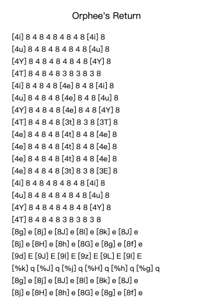 Orphee Suite For Piano, VI. Orphee's Return