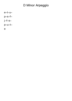 D Minor Arpeggio