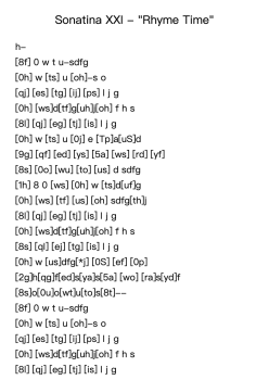 Sonatina XXI "Rhyme Time"