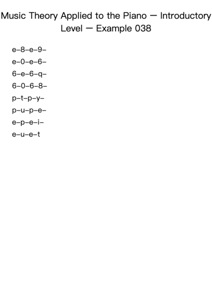 Music Theory Applied to the Piano – Introductory Level – Example 038