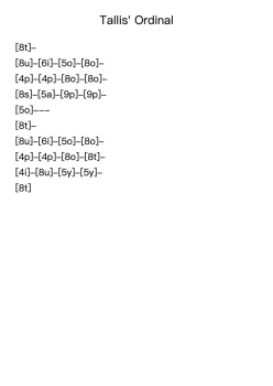 Tallis' Ordinal