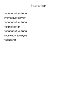 Intonation