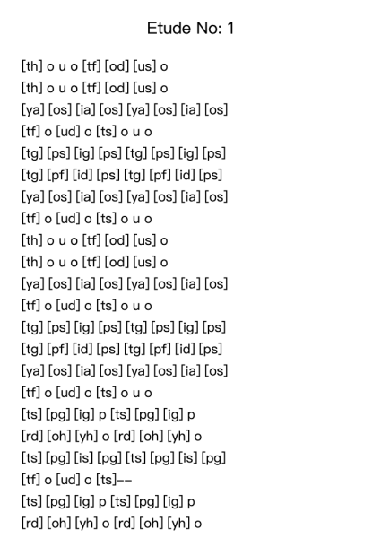 Etude No: 1