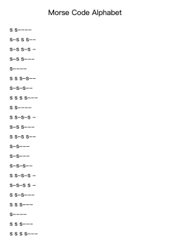 Morse Code Alphabet