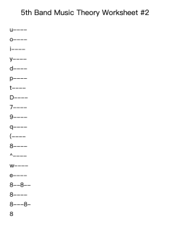 5th Band Music Theory Worksheet #2