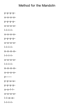 Method for the Mandolin