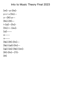 Into to Music Theory Final 2023