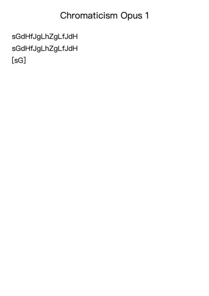 Chromaticism Opus 1