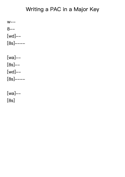 Writing a PAC in a Major Key