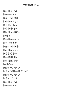 Menuett in C