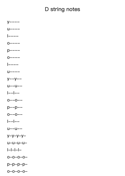 D string notes
