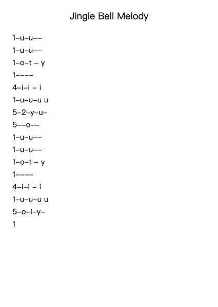 Jingle Bell Melody in C