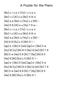 A Puzzle for the Piano