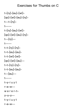Exercises for Thumbs on C
