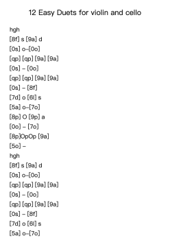 12 Easy Duets for Violin and Cello, K. 487