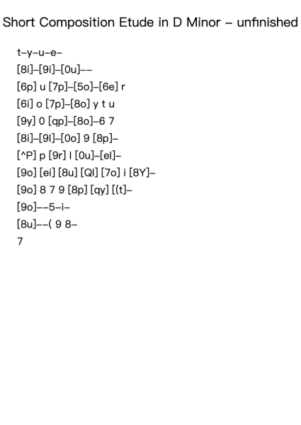 Etude in D Minor