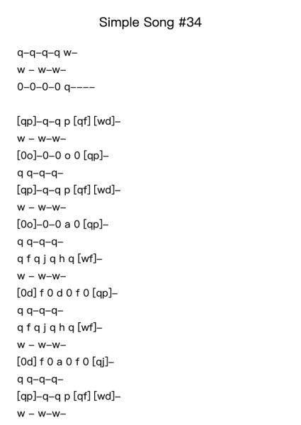 Simple Song #34