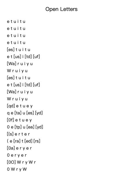Open Letters