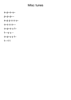 Misc tunes