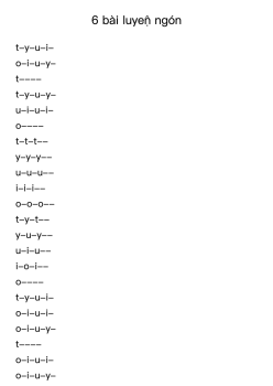 6 bài luyện ngón