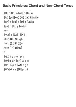 Basic Principles: Chord and Non-Chord Tones