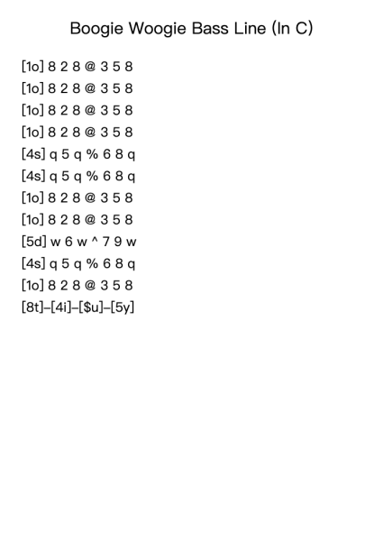 Boogie Woogie Bass Line (In C)