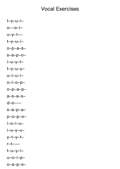 Vocal Exercises