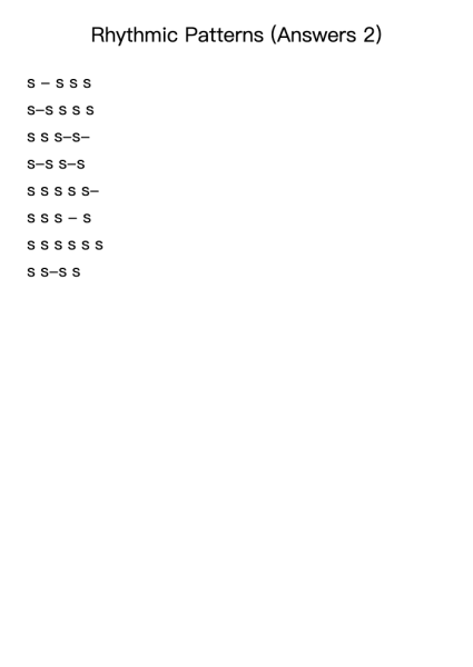 Rhythmic Patterns (Answers 2)