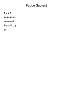 Fugue Subject