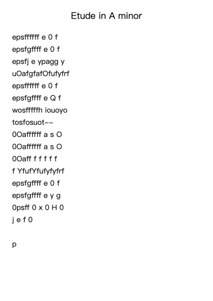 Etude in A minor