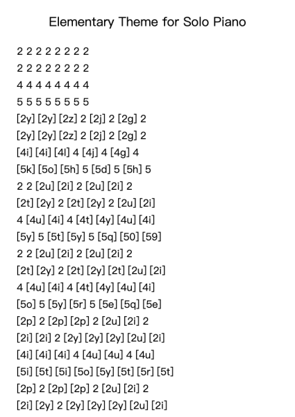 Elementary Theme for Solo Piano