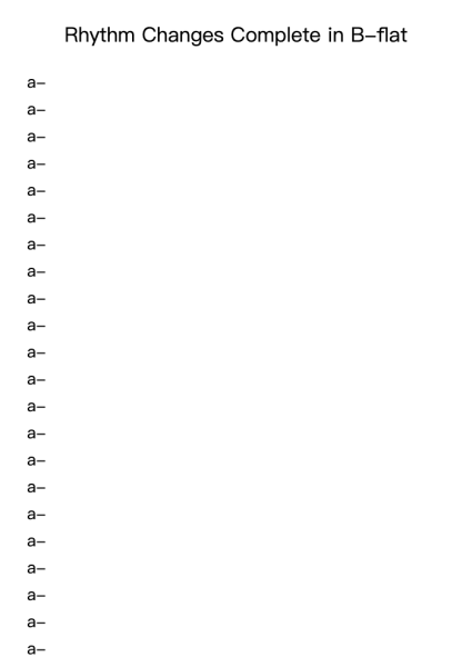 Rhythm Changes Complete in B-flat