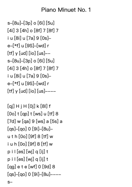 Piano Minuet No. 1