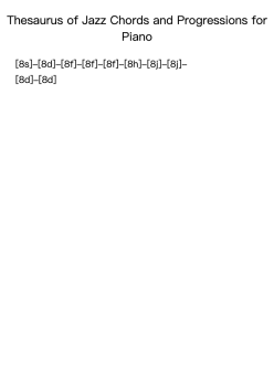 Thesaurus of Jazz Chords and Progressions for Piano